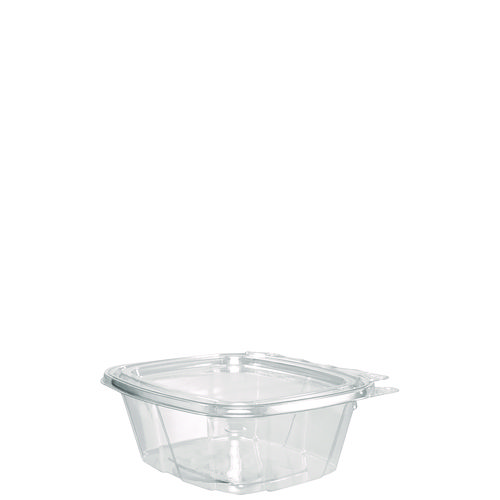 Image of Dart® Clearpac Safeseal Tamper-Resistant/Evident Containers, Flat Lid, 16 Oz, 4.9 X 2.5 X 5.5, Clear, Plastic, 100/Bag, 2 Bags/Ct