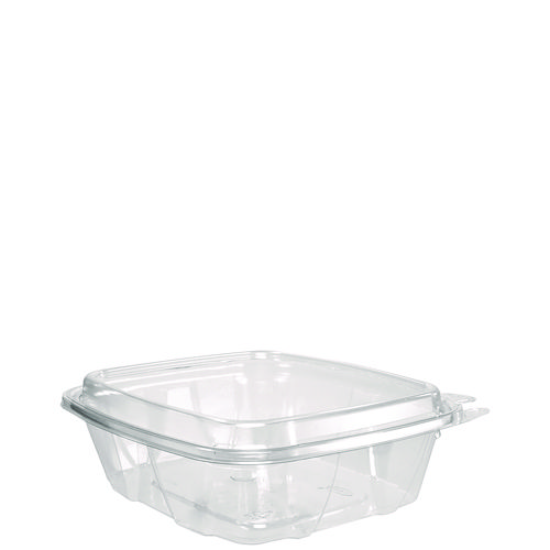 Tamper-Resistant, Tamper-Evident Bowls with Dome Lid, 64 oz, 8.9 Diameter  x 4h, Clear, Plastic, 100/Carton