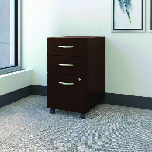 Series C Mobile Pedestal File, Left/Right, 3-Drawer: Box/Box/File, Legal/Letter/A4/A5, Cherry/Gray, 15.75 x 20.25 x 27.88