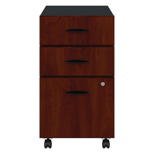 Mobile Pedestal File, Left/Right, 3-Drawers: Box/Box/File, Legal/Letter/A4/A5, Hansen Cherry/Galaxy, 15.75" x 20.25" x 27.88"