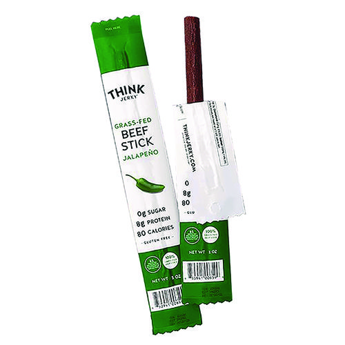 Jalapeno 100% Grass-Fed Beef Sticks, 1 oz Individually Wrapped Sticks, 20/Carton