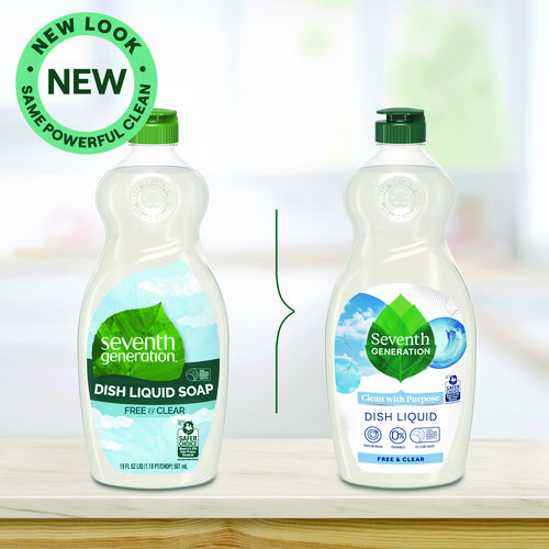 Image of Natural Dishwashing Liquid, Free and Clear, 19 oz Bottle