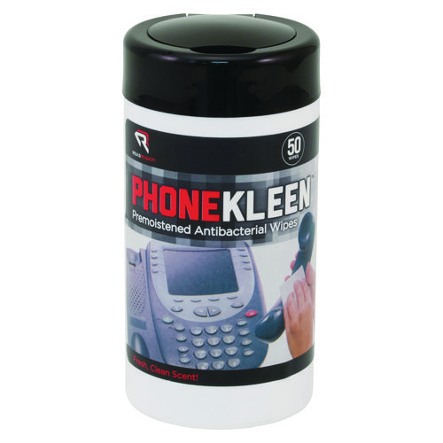 PhoneKleen Wet Wipes, Cloth, 5 x 5, 50/Tub