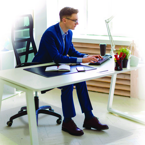 Floortex® Ecotex Marlon BioPlus Rectangular Polycarbonate Chair Mat for Hard Floors, Rectangular, 29 x 47, Clear