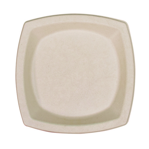 Compostable Fiber Dinnerware, ProPlanet Seal, Plate, 8.25 x 8.25, Tan, 500/Carton