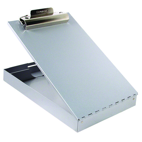 Saunders Redi-Rite Aluminum Storage Clipboard with Calculator, 1" Clip Capacity, Holds 8.5 x 11 Sheets, Silver