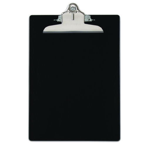 Recycled Plastic Clipboard with Ruler Edge, 1" Clip Capacity, Holds 8.5 x 11 Sheets, Black