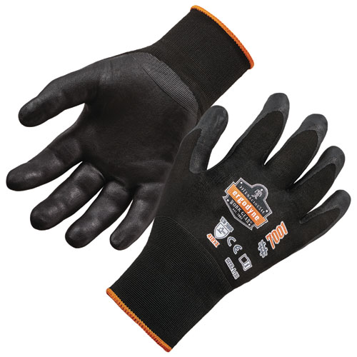 ergodyne® ProFlex 7001 Nitrile-Coated Gloves, Black, X-Small, 12 Pairs, Ships in 1-3 Business Days