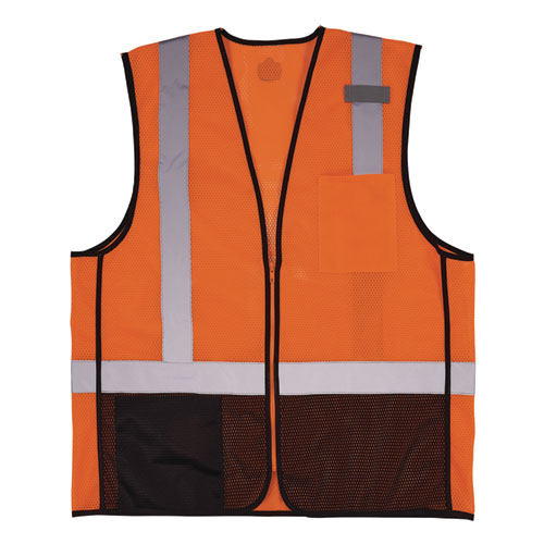 GloWear 8210Z Hi-Vis Class 2 Mesh Vest, Small to Medium, Orange