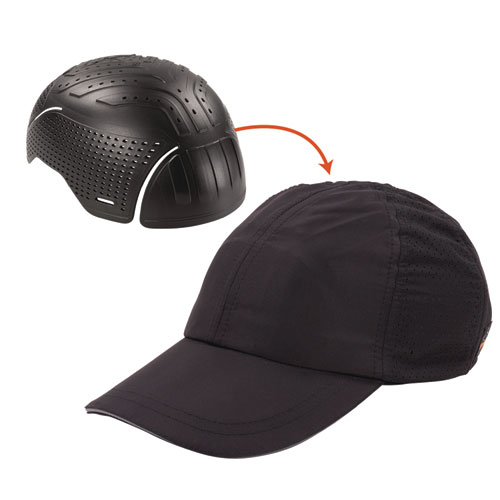 ergodyne® Skullerz 8947 Lightweight Baseball Hat and Bump Cap Insert, X-Small/Small, Black, Ships in 1-3 Business Days