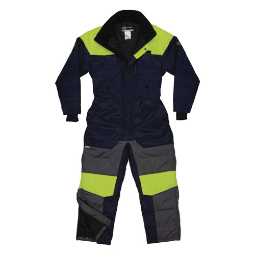 ergodyne® N-Ferno 6475 Insulated Freezer Coverall, 2X-Large, Navy, Ships in 1-3 Business Days