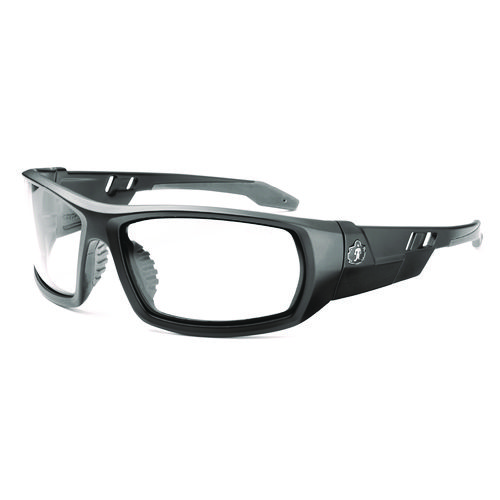 ergodyne® Skullerz ODIN Anti-Scratch and Enhanced Anti-Fog Safety Glasses, Black Frame, Clear Polycarbonate Lens, Ships in 1-3 Bus Days