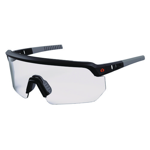 ergodyne® Skullerz AEGIR Anti-Scratch/Enhanced Anti-Fog Safety Glasses, Black Frame, Clear Polycarbonate Lens, Ships in 1-3 Bus Days
