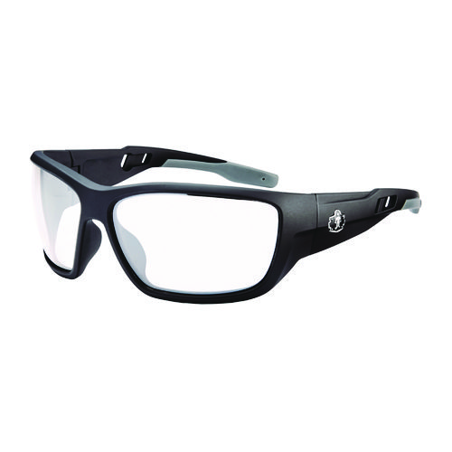 ergodyne® Skullerz BALDR Anti-Scratch/Anti-Fog Safety Glasses, Matte Black Nylon Frame, Clear PolyCarb Lens, Ships in 1-3 Bus Days