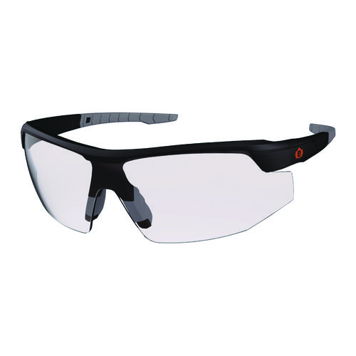 ergodyne® Skullerz SKOLL Anti-Scratch/Anti-Fog Safety Glasses, Matte Black Nylon Frame, Clear PolyCarb Lens, Ships in 1-3 Bus Days