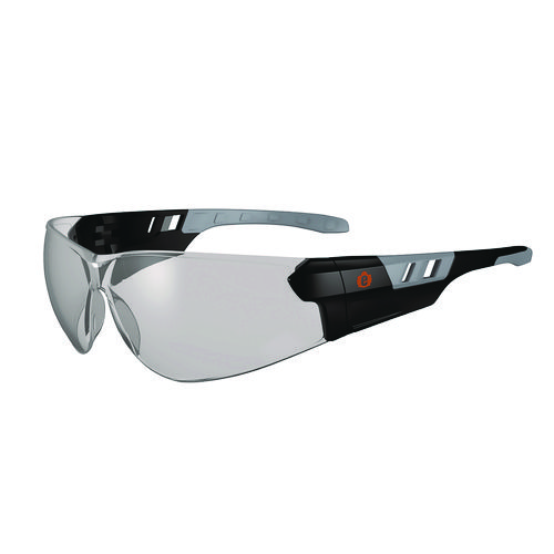 ergodyne® Skullerz SAGA Anti-Scratch/Anti-Fog Safety Glasses, Matte Black Frameless, Indoor/Outdoor PolyCarb Lens,Ships in 1-3 Bus Days