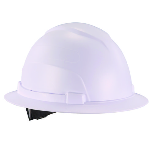 ergodyne® Skullerz 8969 Class E Lightweight Full Brim Hard Hat, 6-Point Rachet Suspension, White, Ships in 1-3 Business Days