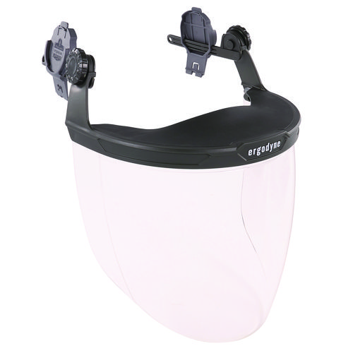ergodyne® Skullerz 8994 Anti-Scratch/Anti-Fog Hard Hat Face Shield, Cap-Style/Safety Helmet Adapter, Clear Lens, Ships in 1-3 Bus Days