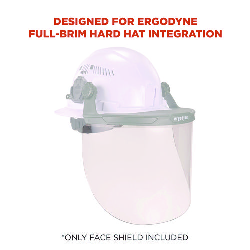 Image of Skullerz 8998 Anti-Scratch/Anti-Fog Face Shield Replacement for Full Brim Hard Hat, Clear Lens