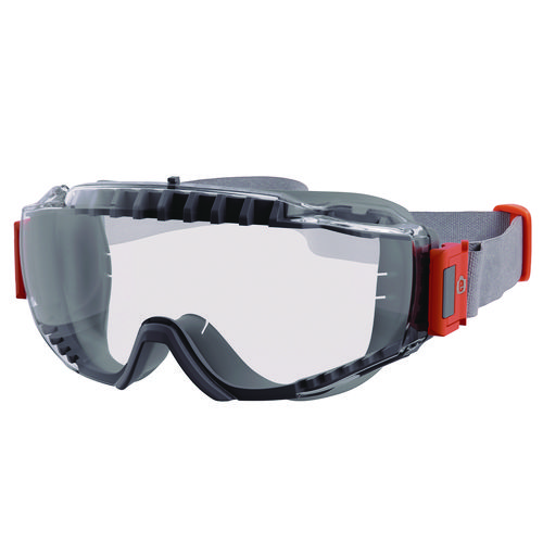 ergodyne® Skullerz MODI OTG Anti-Scratch and Enhanced Anti-Fog Safety Goggles with Neoprene Strap, Clear Lens, Ships in 1-3 Bus Days