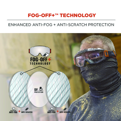 Skullerz MODI OTG Anti-Scratch and Enhanced Anti-Fog Safety Goggles Replacement Lens, Clear