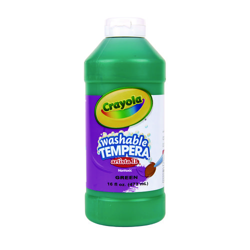 Crayola® Artista II Washable Tempera Paint, Green, 16 oz Bottle