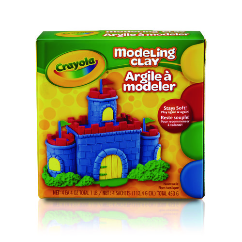 Image of Crayola® Modeling Clay Assortment, 4 Oz Of Each Color Blue/Green/Red/Yellow, 1 Lb