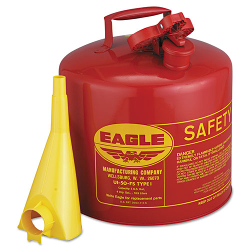 Eagle® Safety Can, Type I, 5gal, Red, With F-15 Funnel