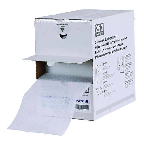 Image of Boardwalk® Trapeze Disposable Dusting Sheets, 8" X 125 Ft, White, 250 Sheets/Roll,