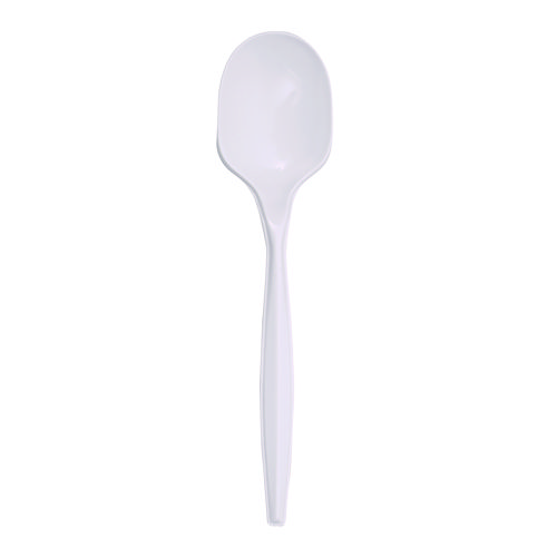 Boardwalk® Mediumweight Polypropylene Cutlery, Soup Spoon, White, 1000/Carton