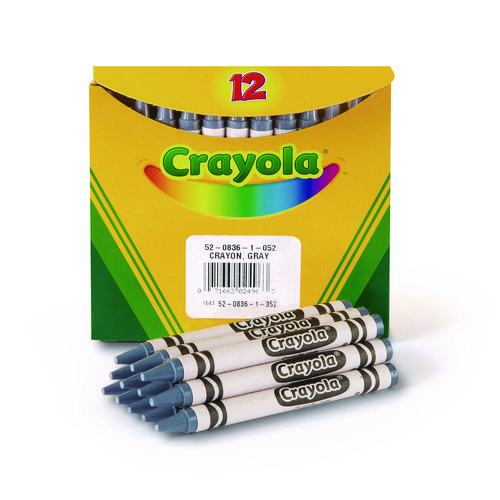Bulkl Crayons, Gray, 12/Box