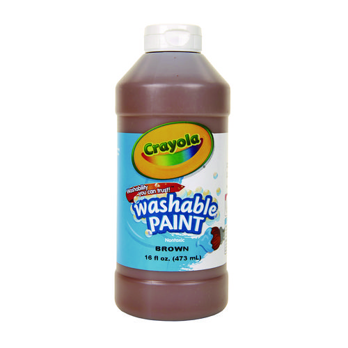 Washable Paint, Brown, 16 oz Bottle