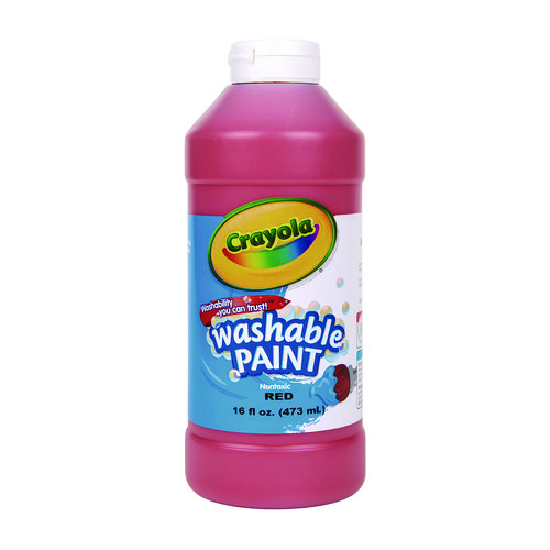 Washable Paint, Red, 16 oz Bottle