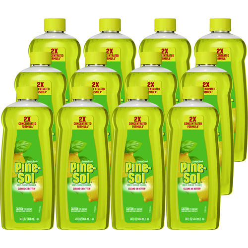 Pine-Sol® Multi-Surface Cleaner Concentrated, Lemon Fresh Scent, 14 oz Bottle, 12/Carton
