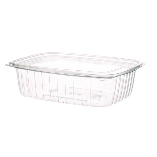 Image of Eco-Products® Renewable And Compostable Rectangular Deli Containers, 48 Oz, 8 X 6 X 2, Clear, Plastic, 50/Pack, 4 Packs/Carton
