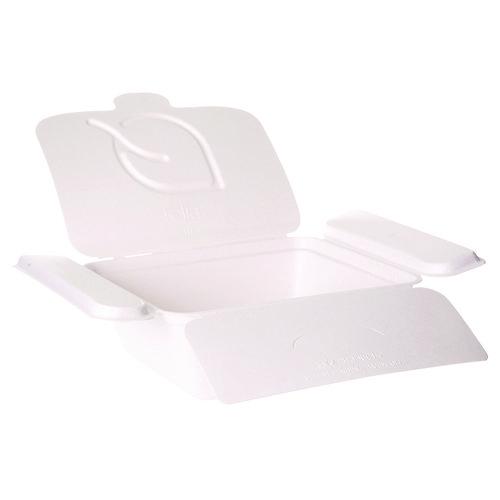 Vanguard Folia Renewable and Compostable Take-Out Container, 3 Compartments, 35 oz, 5.8 x 6.9 x 2.5, White, Sugarcane, 300/CT