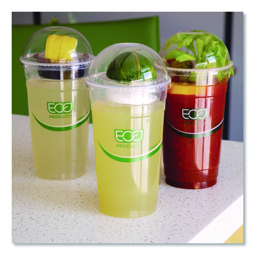 GreenStripe Cold Cup Dome Lids, No Hole, Fits 9 oz to 24 oz Cold Cups, Plastic, Clear, 100/Pack, 10 Packs/Carton