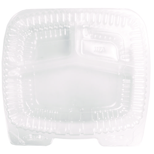 Handi-Lock Three-Compartment Food Container, 8 x 3 x 8.87, Clear, Plastic, 250/Carton