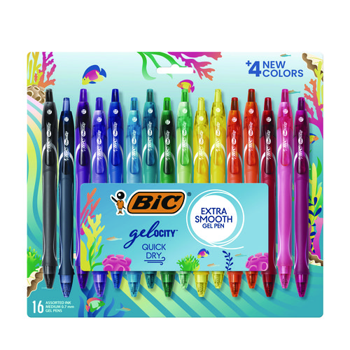 Gel-ocity Quick Dry Gel Pen, Retractable, Medium 0.7 mm, 16 Assorted Ink and Barrel Colors, 16/Pack