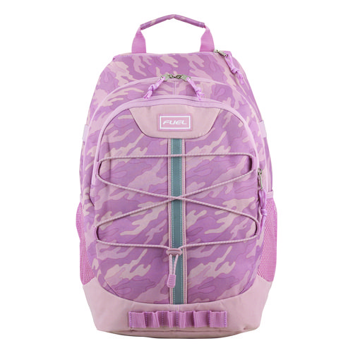 Terra Sport Bungee Backpack, 15.5”, 12.5 x 7.75 x 18, Pink Camo