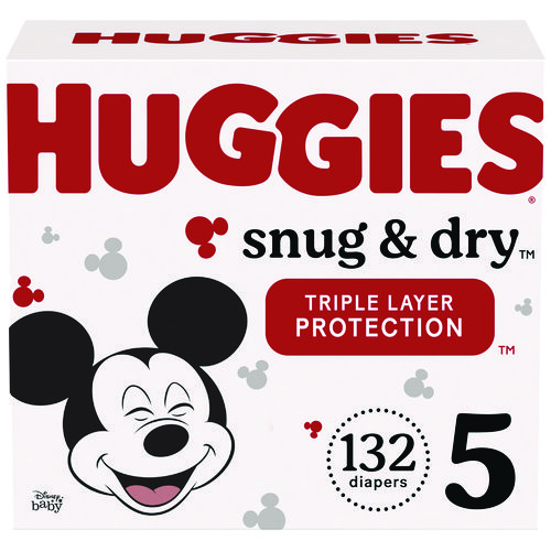 Snug and Dry Diapers, Size 5, 27+ lbs, 132/Carton