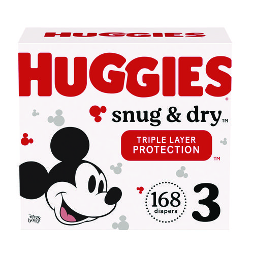 Snug and Dry Diapers, Size 3, 16 lbs to 28 lbs, 168/Carton