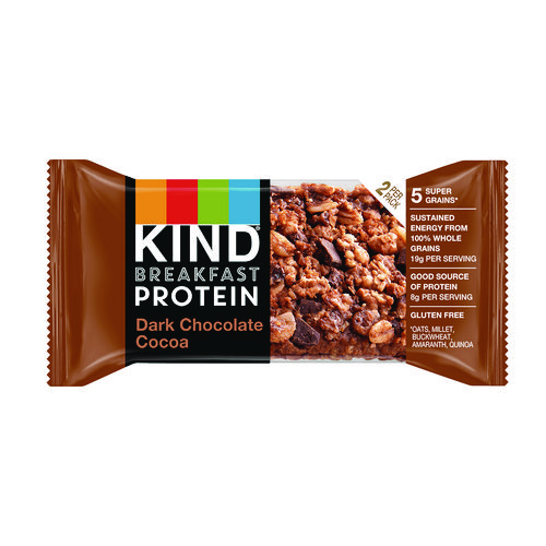 Breakfast Protein Bars, Dark Chocolate Cocoa, 1.76 oz Two-Bar Packs, 6/Box