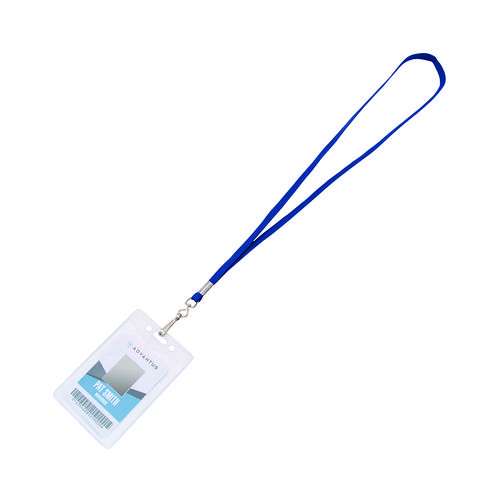 Deluxe Lanyard with J-Hook, Blue, 36" Long, 100/Pack