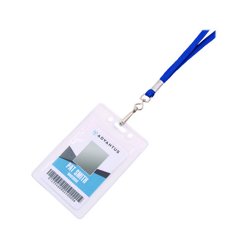 Deluxe Lanyard with J-Hook, Blue, 36" Long, 100/Pack