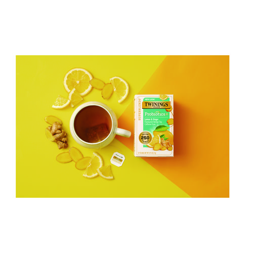 Probiotics Lemon and Ginger Herbal Tea Bags, 0.05 oz, 18/Box