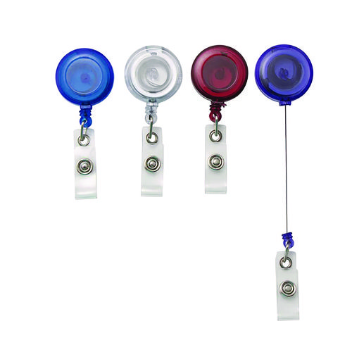 Clip-On Badge Reel, Extends 30", Assorted Colors, 20/Pack