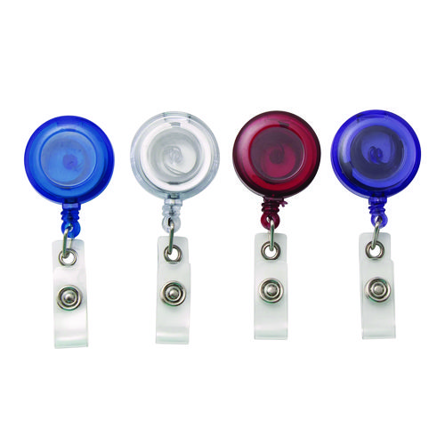 Clip-On Badge Reel, Extends 30", Assorted Colors, 20/Pack