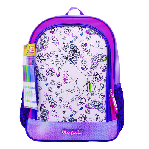 Color-Your-Own Backpack, Mystical Unicorn, 15 x 5 x 16, Pink/Purple