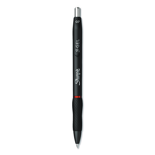 S-Gel Gel Pen, Retractable, Medium 0.7 mm, Red Ink, Black Barrel, 4/Pack